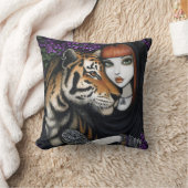 トラの妖精の良きパートナーのファンタジーのサムLilahの枕 クッション (ブランケット)