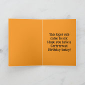 トラの子供の誕生日カード カード (内部)