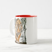 トラの引用文コーヒーが平均ではなくインスパイア野蛮である ツートーンマグカップ (正面左)