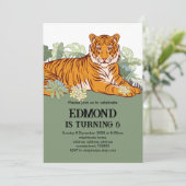 トラの招待状　男子誕生日パーティー　動物　ジャングル 招待状 (スタンド正面)