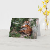 トラの挨拶状 カード (黄色い花)
