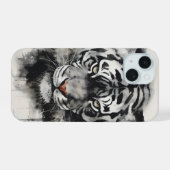 トラの水墨画 iPhone 15ケース (裏面横)