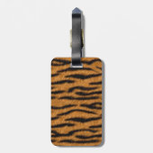 トラの皮のプリントのデザイン、トラのストライプなパターン ラゲッジタグ (裏面縦)