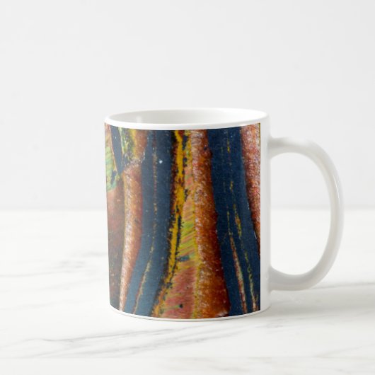 トラの目のカラフルな抽象画 コーヒーマグカップ (右)
