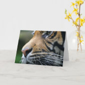 トラの絵入りの挨拶状 カード (黄色い花)