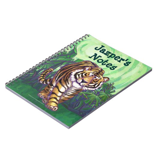 トラの芸術のパーソナライズなノート ノートブック (左側)