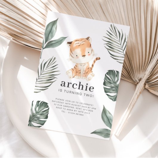 トラの誕生日招待状 招待状