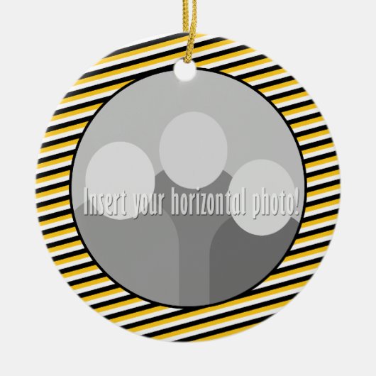 トラの足のプリントの写真フレームはとの縞で飾ります セラミックオーナメント (正面)