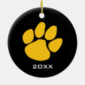 トラの足のプリントの写真フレームはとの縞で飾ります セラミックオーナメント (裏面)