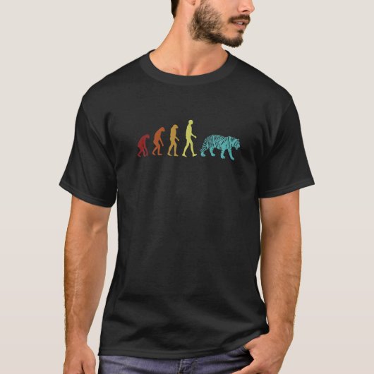 トラの進化 野生の猫 捕食者 シベリアトラ Tシャツ (正面)