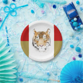 トラの頭の水彩画 ペーパープレート (パーティー)