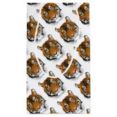 トラの頭部のプリントのデザイン スモールペーパーバッグ (裏面)