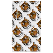 トラの頭部のプリントのデザイン スモールペーパーバッグ (正面)