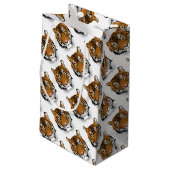 トラの頭部のプリントのデザイン スモールペーパーバッグ (裏面アングル)