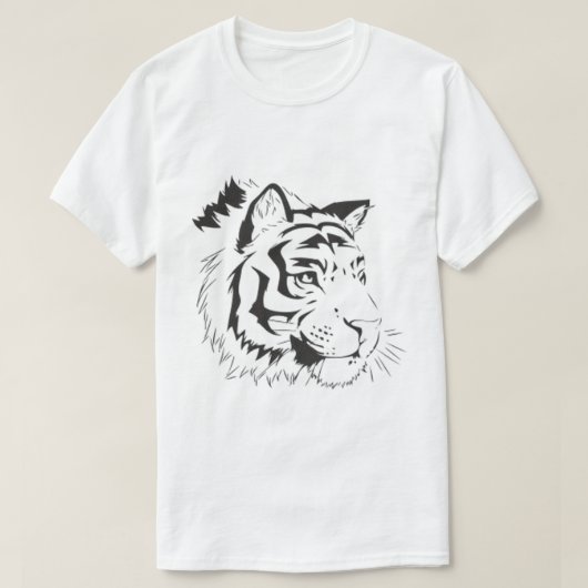 トラの顔のシルエットTシャツ Tシャツ (デザイン正面)