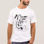 トラの顔のシルエットTシャツ Tシャツ (正面)