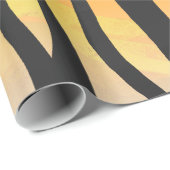 トラの黒いおよびオレンジプリント ラッピングペーパー (ロールコーナー)