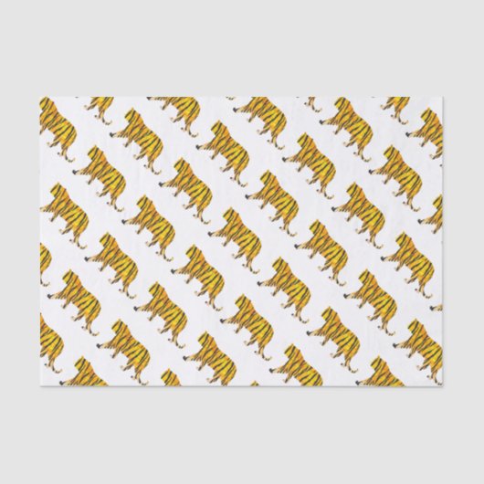 トラの黒いおよびオレンジプリント 薄葉紙 (正面)