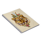 トラのBohoのスタイルのポートレート ノートブック (右側)