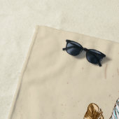 トラのBohoのスタイルのポートレート ビーチタオル (インサイチュ)