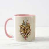 トラのBohoのスタイルのポートレート マグカップ (左)