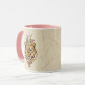 トラのBohoのスタイルのポートレート マグカップ (正面左)