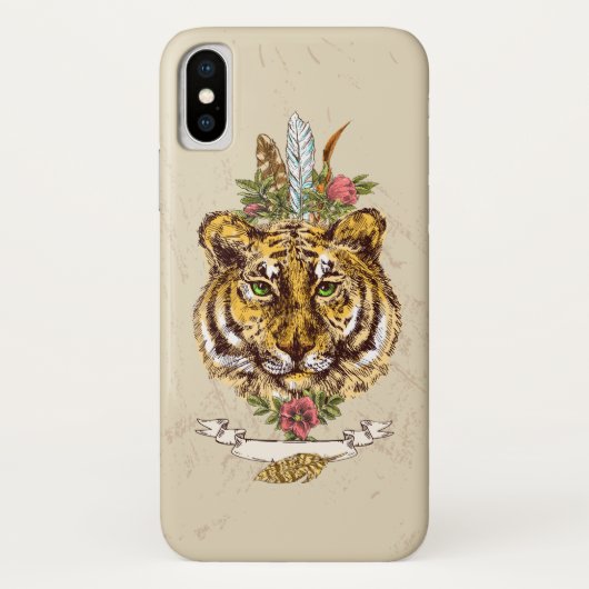 トラのBohoのスタイルのポートレート Case-Mate iPhoneケース (裏面)