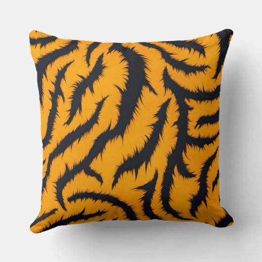 トラはっきりしたガストライプの模様(オレンジと黒) クッション (裏面)