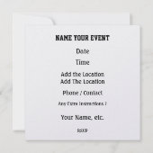 トラはっきりしたガ招待状- SRF 招待状 (裏面)