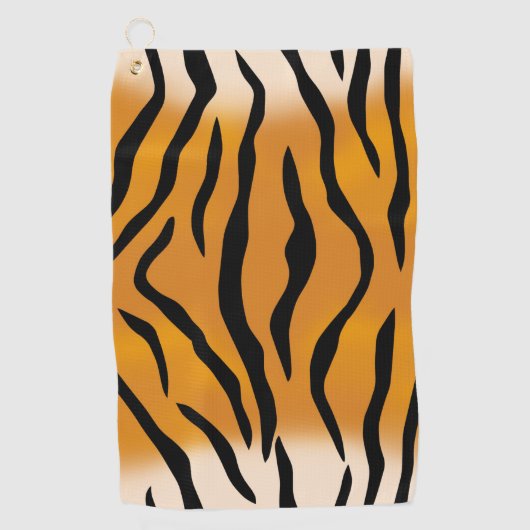 トラは縞で飾ります ゴルフタオル (正面)