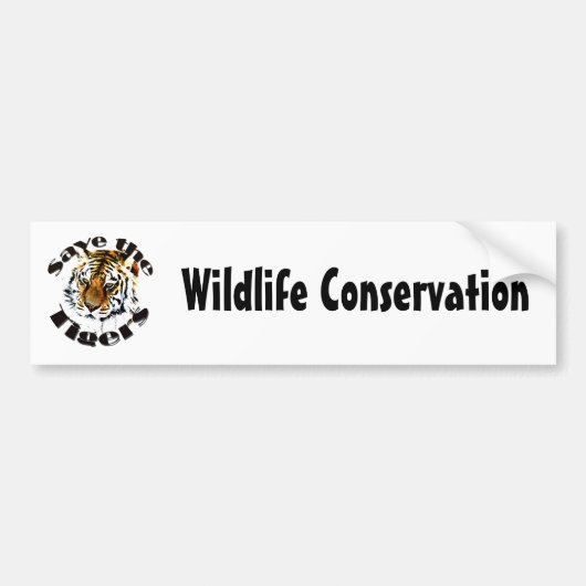 トラを救って下さい バンパーステッカー (正面)