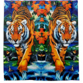 トラアートガーアニマルベンガル シャワーカーテン (正面)