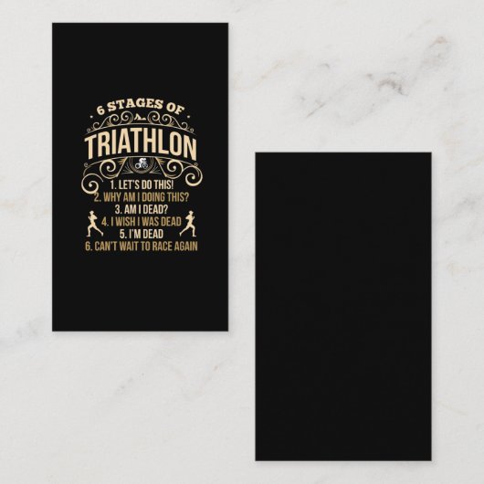 トライアスおもしろいロン引用文熱狂するのスポーツマン 名刺 (正面/裏面)