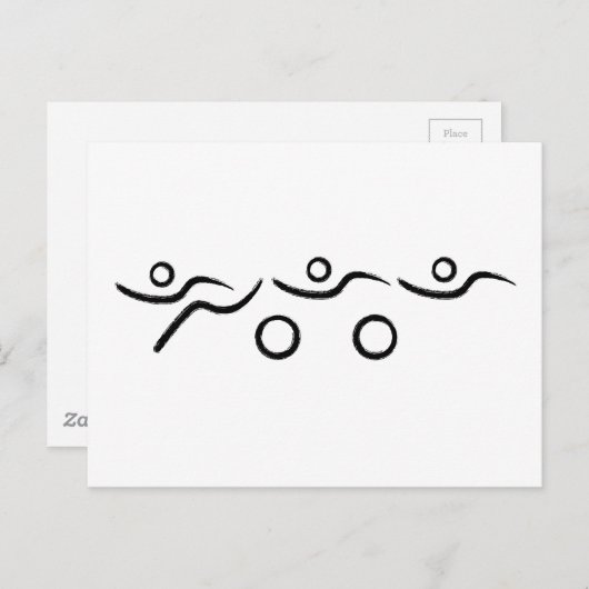 トライアスカッコいいロン及びユニークデザイン ポストカード (正面/裏面)