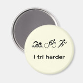トライアスロンおもしろいピクトグラムキャプション マグネット (正面/裏面)