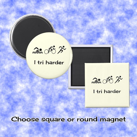 トライアスロンおもしろいピクトグラムキャプション マグネット