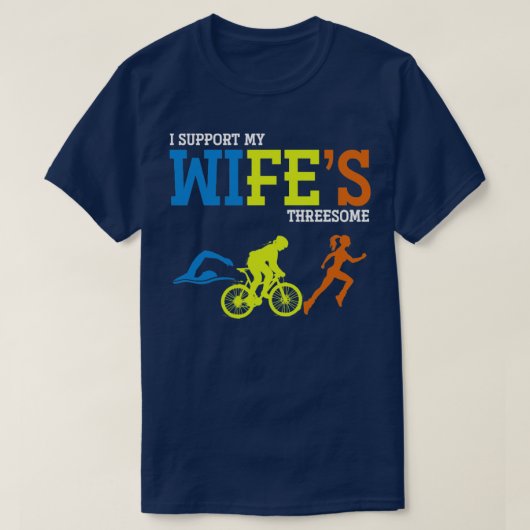 トライアスロンおもしろい選手 Tシャツ (デザイン正面)
