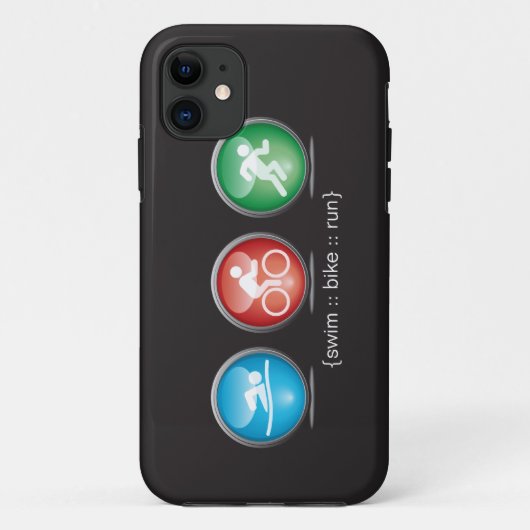 トライアスロンによって水泳バイク走られるiPhone 5の場合(白い) Case-Mate iPhoneケース (裏面)