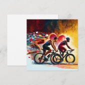 トライアスロンにインスパイアされたアート - アスリートとバレンタインのための シーズンカード (正面/裏面)