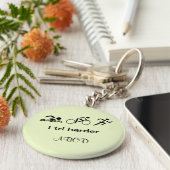 トライアスロンのアイコン引用文Iトライハードパーソナライズされた キーホルダー (側面)