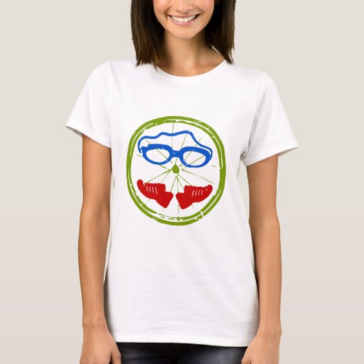 トライアスロンのクールで芸術的なデザイン Tシャツ (正面)