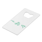 トライアスロンのグリーンロゴ クレジットカード栓抜き (裏面アングル)