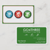 トライアスロンのコーチの名刺(緑) 名刺 (正面/裏面)