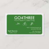 トライアスロンのコーチの名刺(緑) 名刺 (裏面)