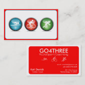 トライアスロンのコーチの名刺(赤い) 名刺 (正面/裏面)