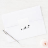 トライアスロンのスティックフィギュア スクエアシール (封筒)