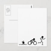 トライアスロンのスティックフィギュア ポストカード (正面/裏面)