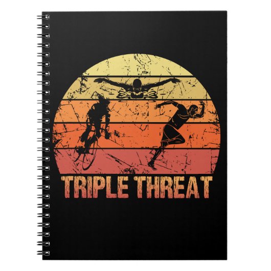 トライアスロンのトリプル脅威ヴィンテージ ノートブック (正面)