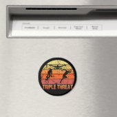 トライアスロンのトリプル脅威ヴィンテージ マグネット (インサイチュ (食洗機))