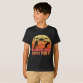 トライアスロンのトリプル脅威ヴィンテージ Tシャツ (正面フル)